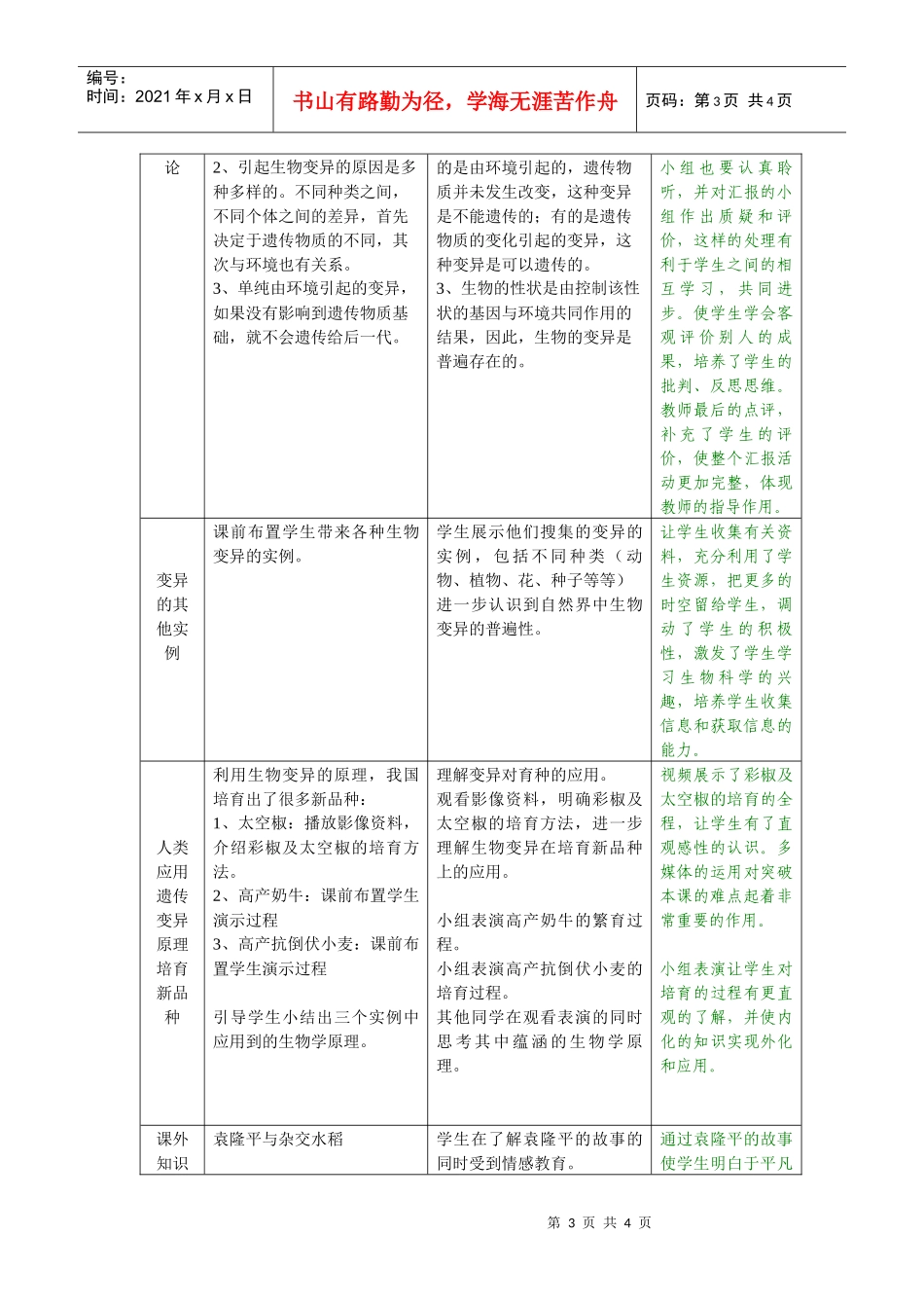 第七单元第二章生物的遗传和变化第四节《生物的变异》教学设_第3页
