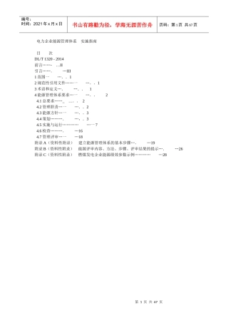电力企业能源管理体系实施指南