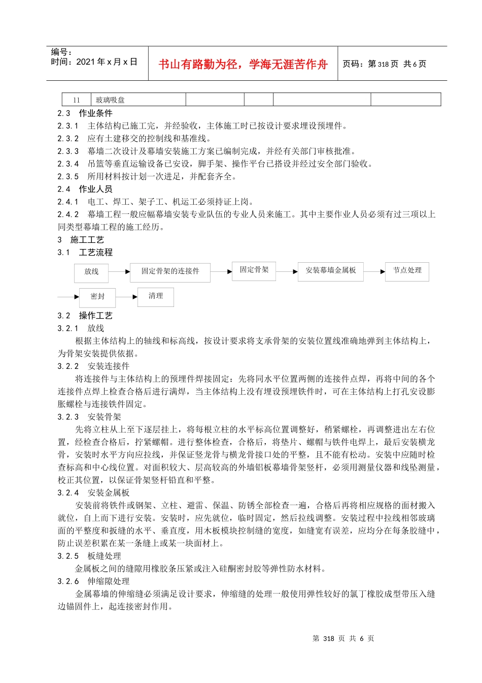 金属幕墙工程施工工艺标准_第2页