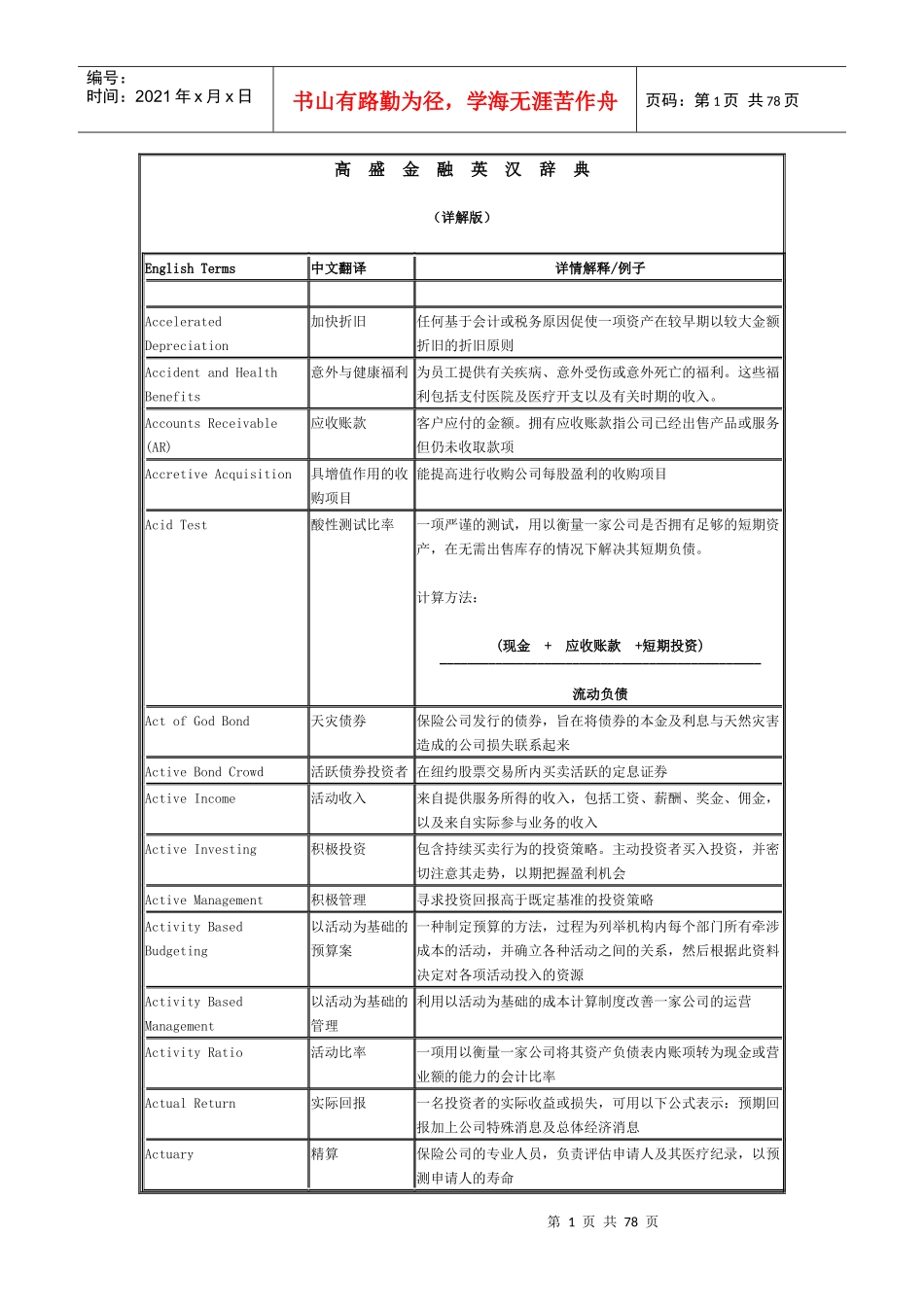 高盛金融英汉辞典_第1页