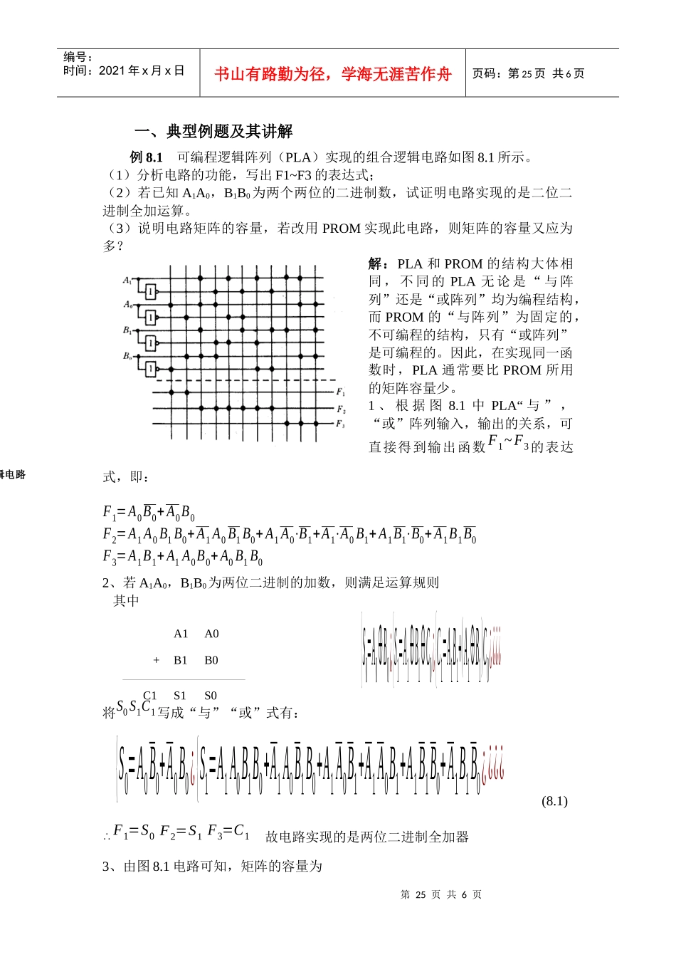 第6章半导存储器和可编程逻辑器件_第1页