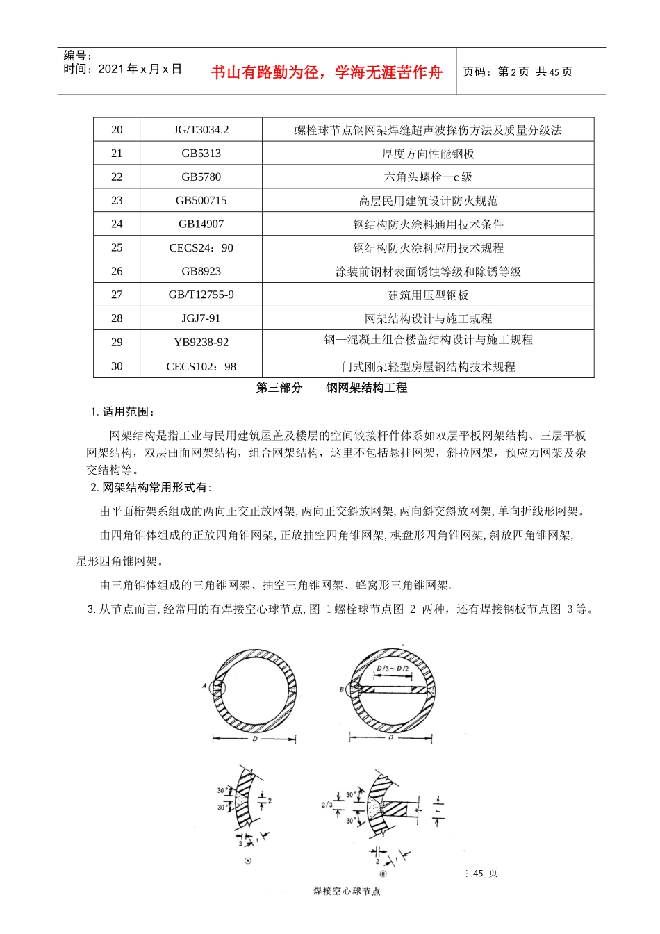 钢网架结构工程施工工艺标准（1）_第2页