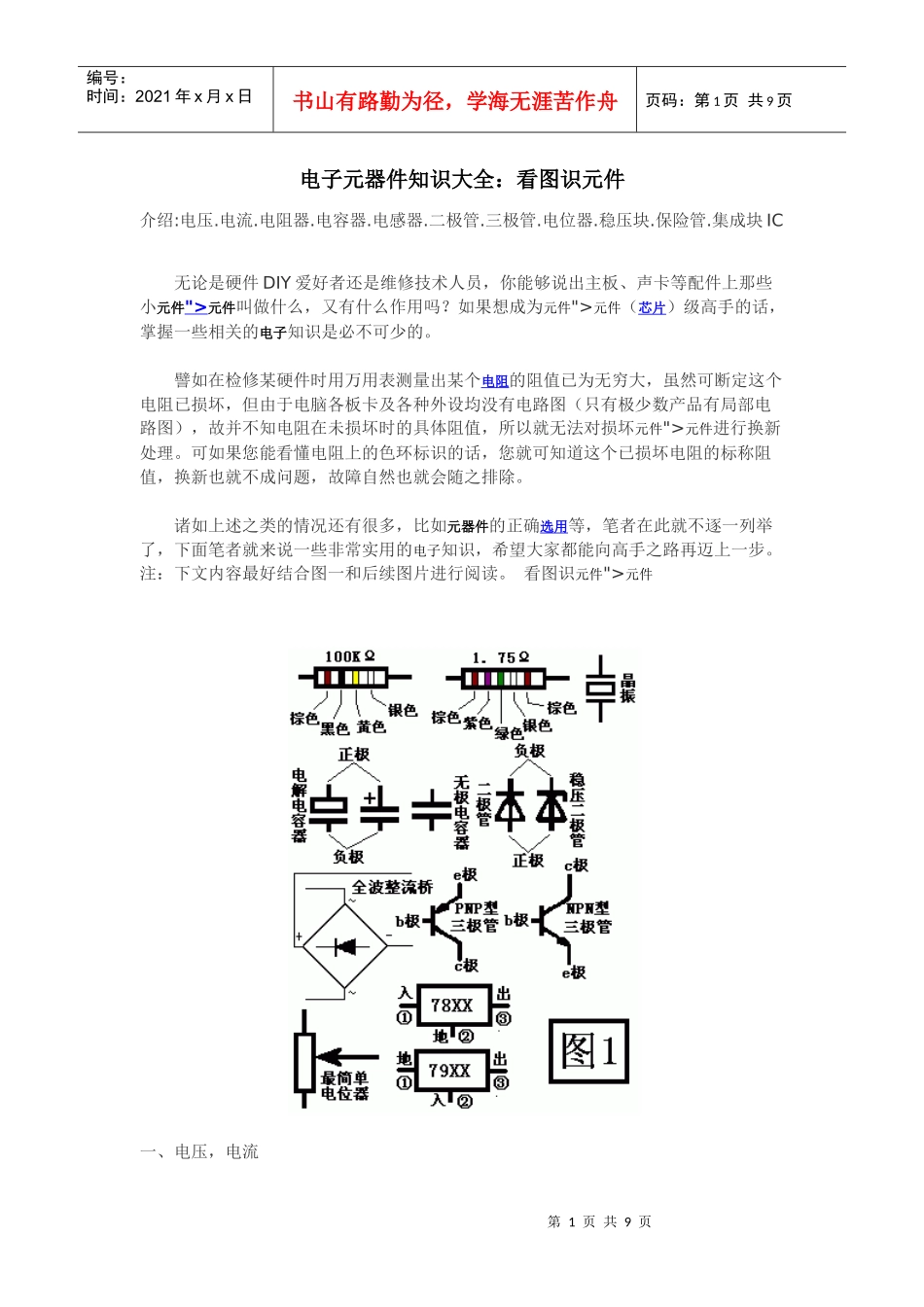 电子元器件知识大全：看图识元件_第1页