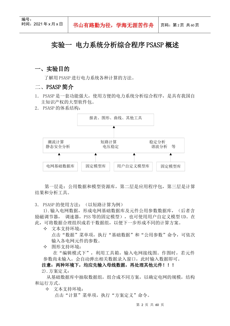电力系统分析综合实验报告_第2页