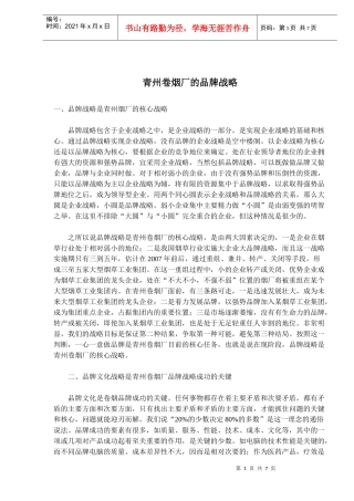 青州卷烟厂的品牌战略(doc11)(1)