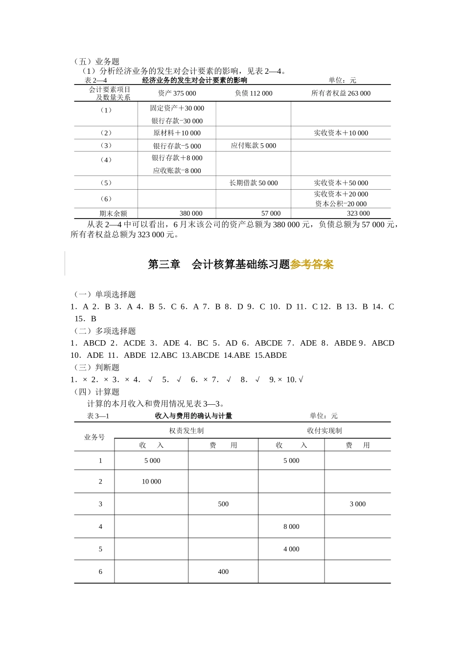 基础会计习题与案例全书答案_第3页