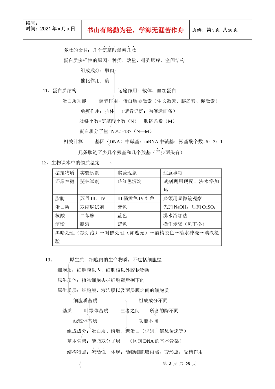 高中生物复习知识手册[全套]_第3页