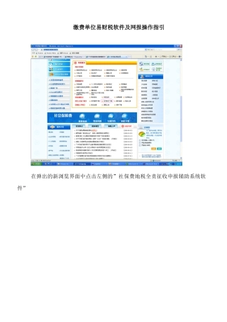 缴费单位易财税软件与网报操作指引