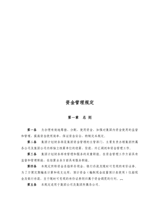 集团资金管理规定