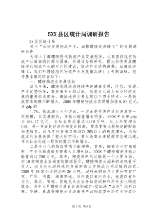 5XX县区统计局调研报告
