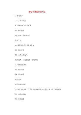 考试必看：新会计准则分录大全