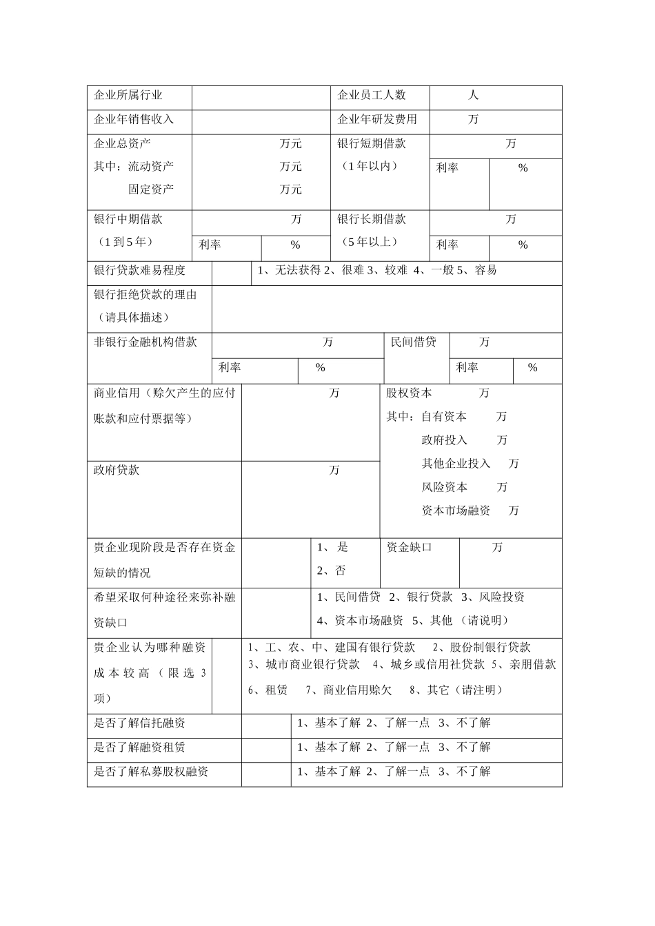 江西省科技型中小企业问卷调查表_第2页