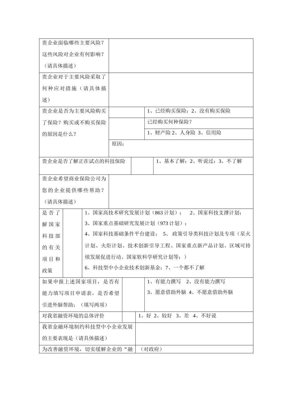 江西省科技型中小企业问卷调查表_第3页
