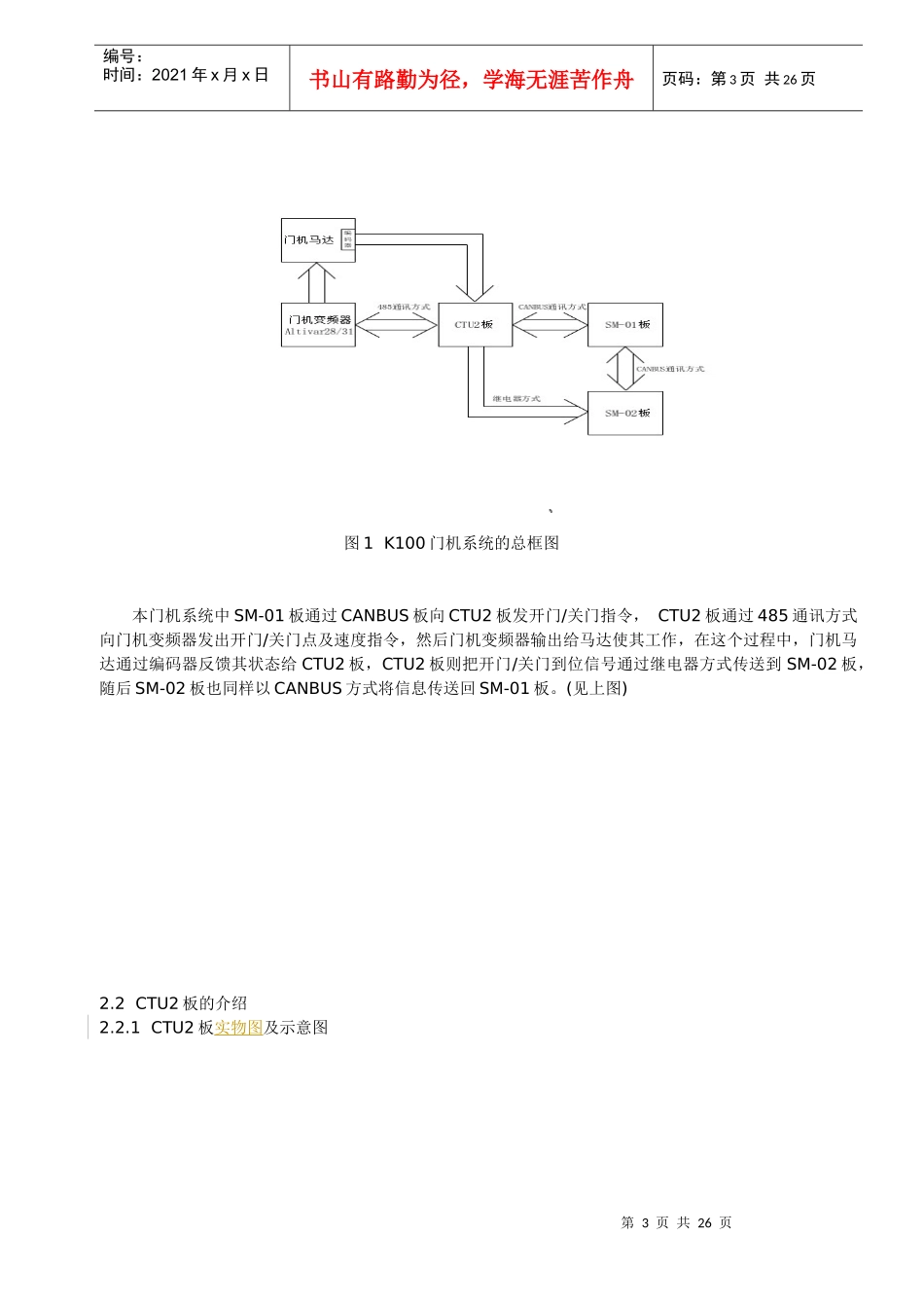 蒂森K100门机CTU2板电气调试_第3页