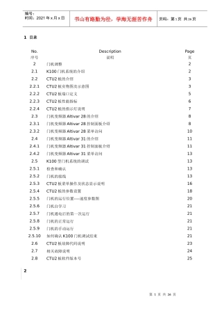 蒂森K100门机CTU2板电气调试