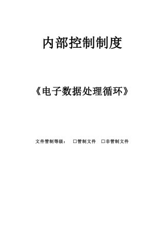 内部控制制度--《电子数据处理循环》