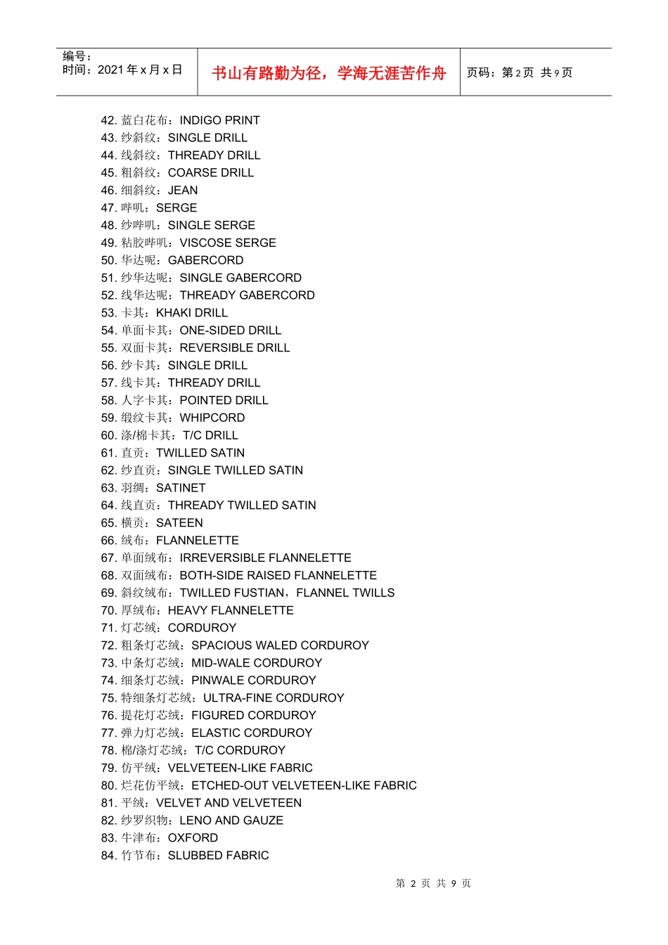 纺织面料名称的英文参考_第2页