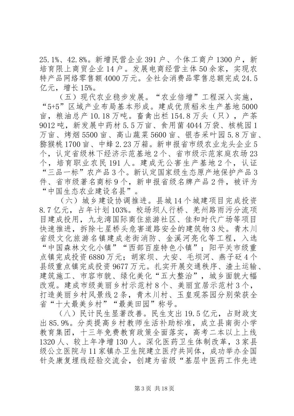 XX年XX县区政府工作报告_3 (36)_第3页