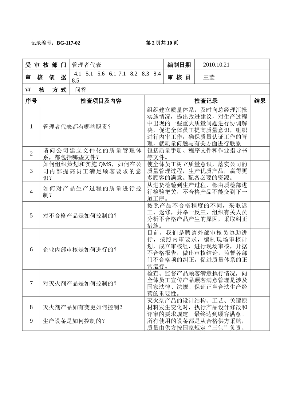 内审现场检查表_第3页