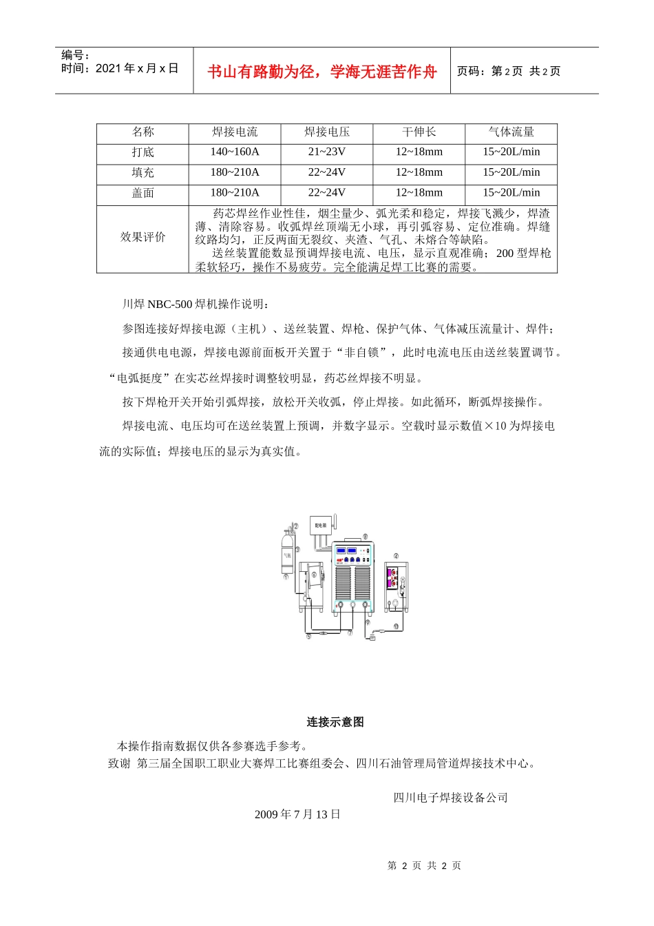 载波NBC-500焊机对药芯焊丝的适应性_第2页