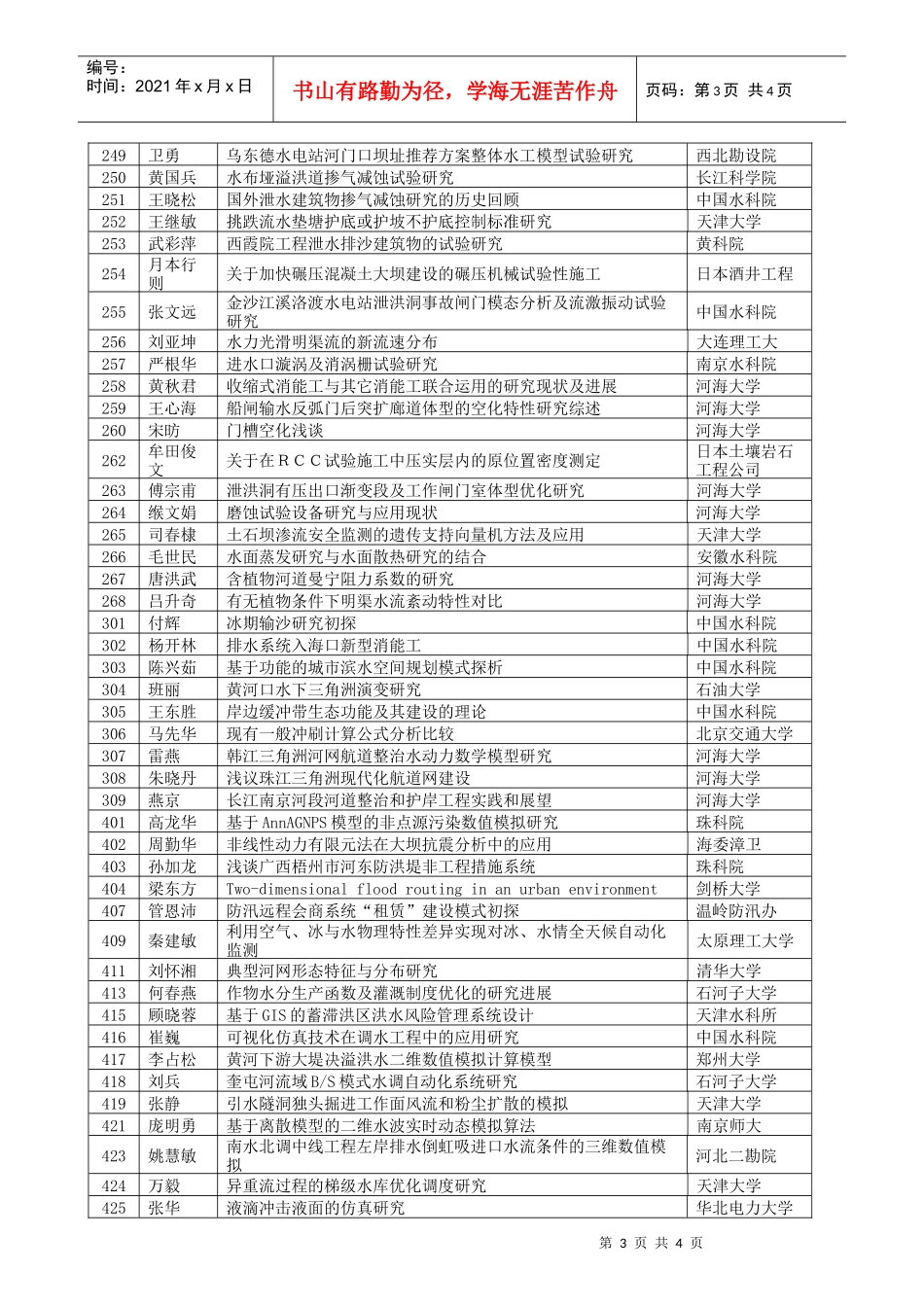 第三届全国水力学与水利信息学大会论文总表_第3页