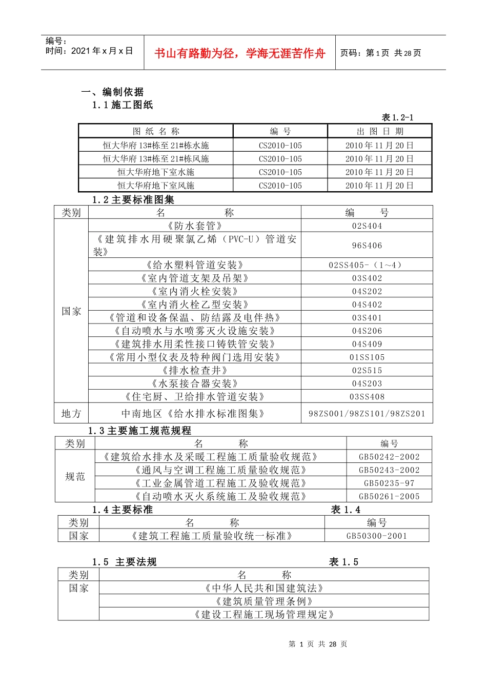 给排水、通风施组_第1页