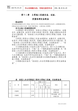 第十二章主要施工机械设备、试验、(DOC17页)