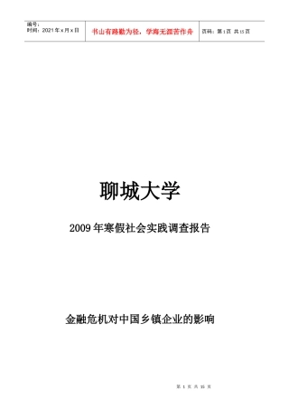 金融危机对我国乡镇企业的影响