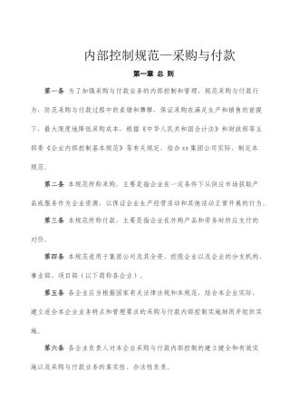 内部控制规范—采购与付款