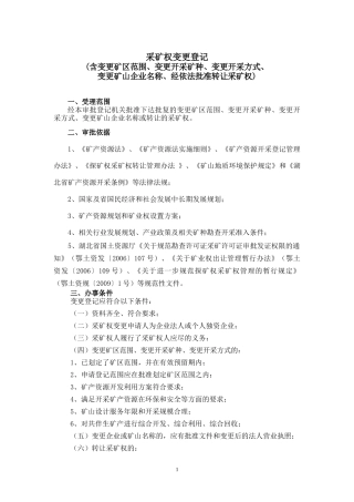 采矿权变更登记
