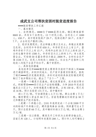 成武支公司帮扶贫困村脱贫进度报告