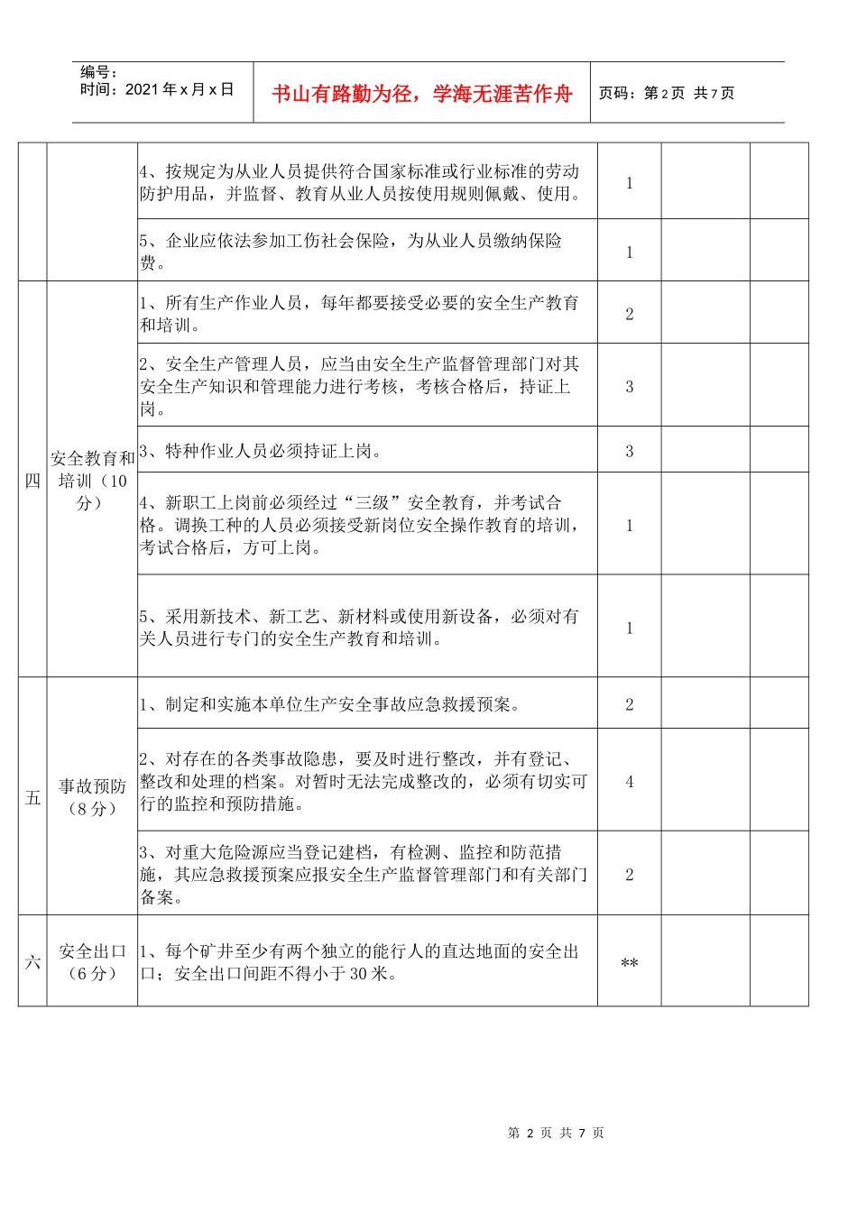 金属非金属地下矿山安全评估标准_第2页