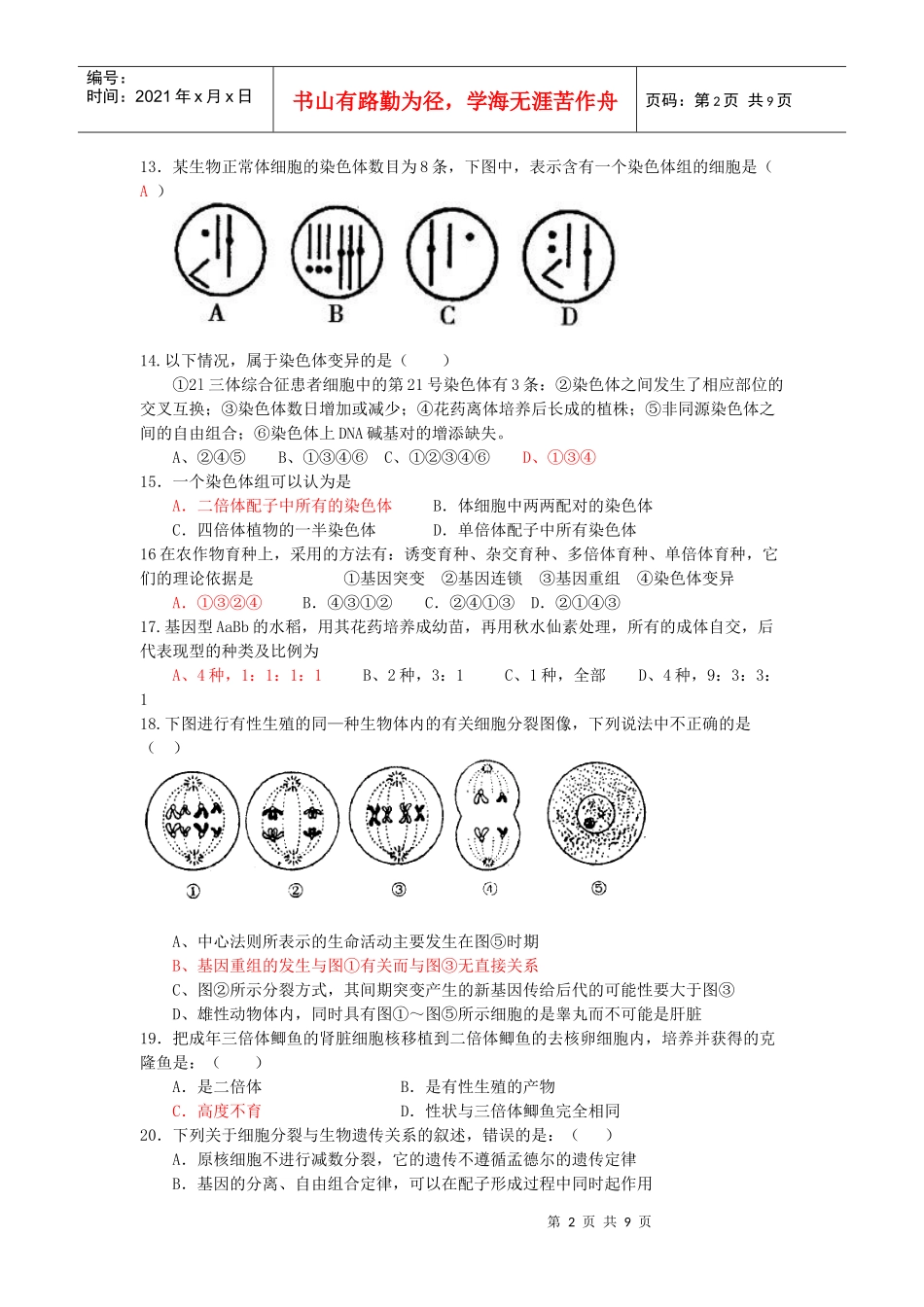 生物变异的来源_第2页