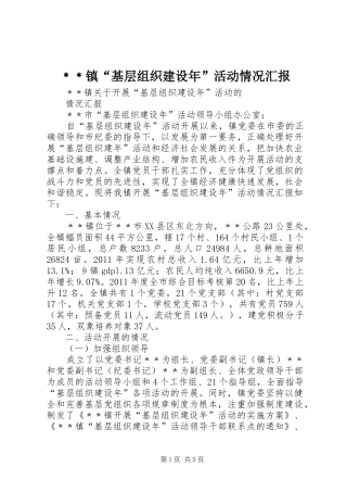 ﹡﹡镇“基层组织建设年”活动情况汇报