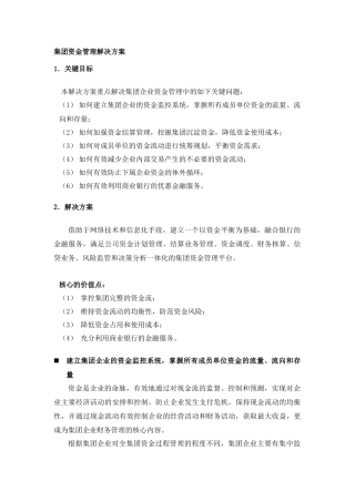 集团资金管理解决方案