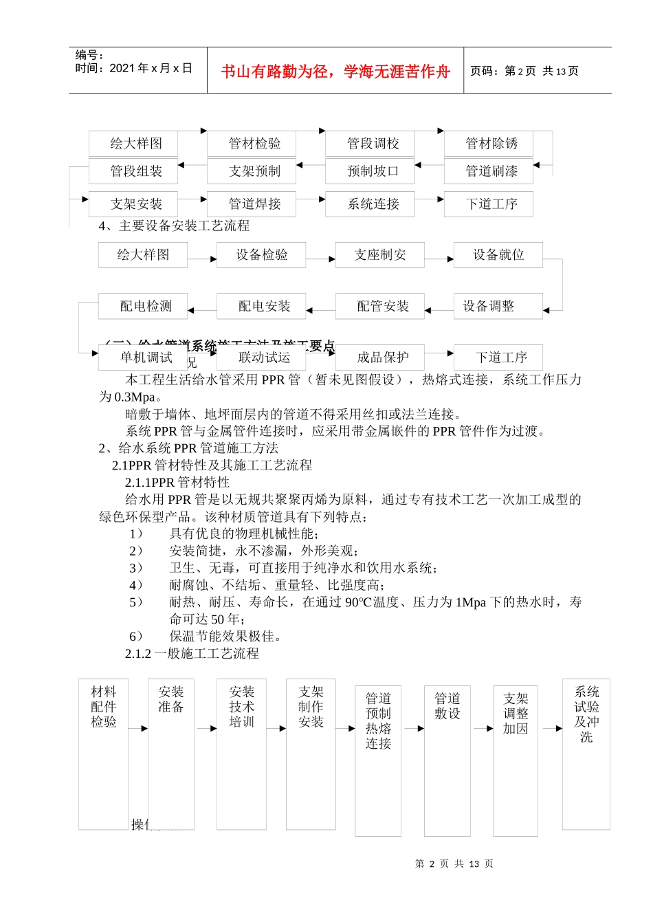 给排水系统施工方案_secret_第2页
