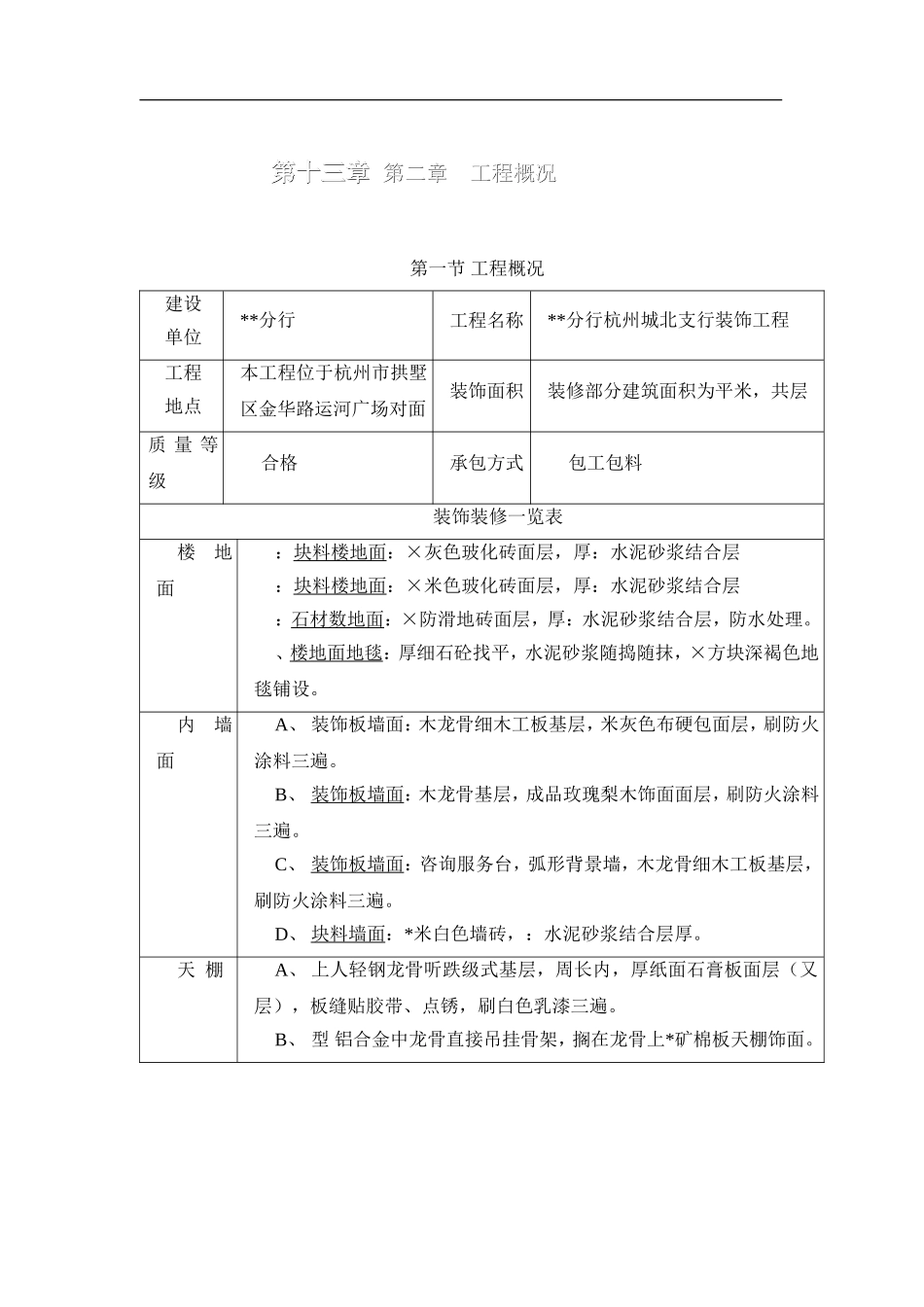 银行装饰施工组织设计(DOC70页)_第3页