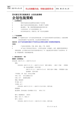 苏州新区项目提案报告-企划包装策略