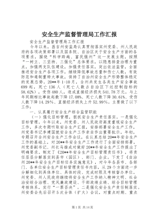 安全生产监督管理局工作汇报 (13)