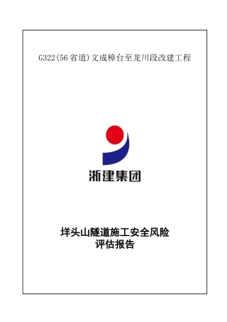 隧道施工安全风险评估报告