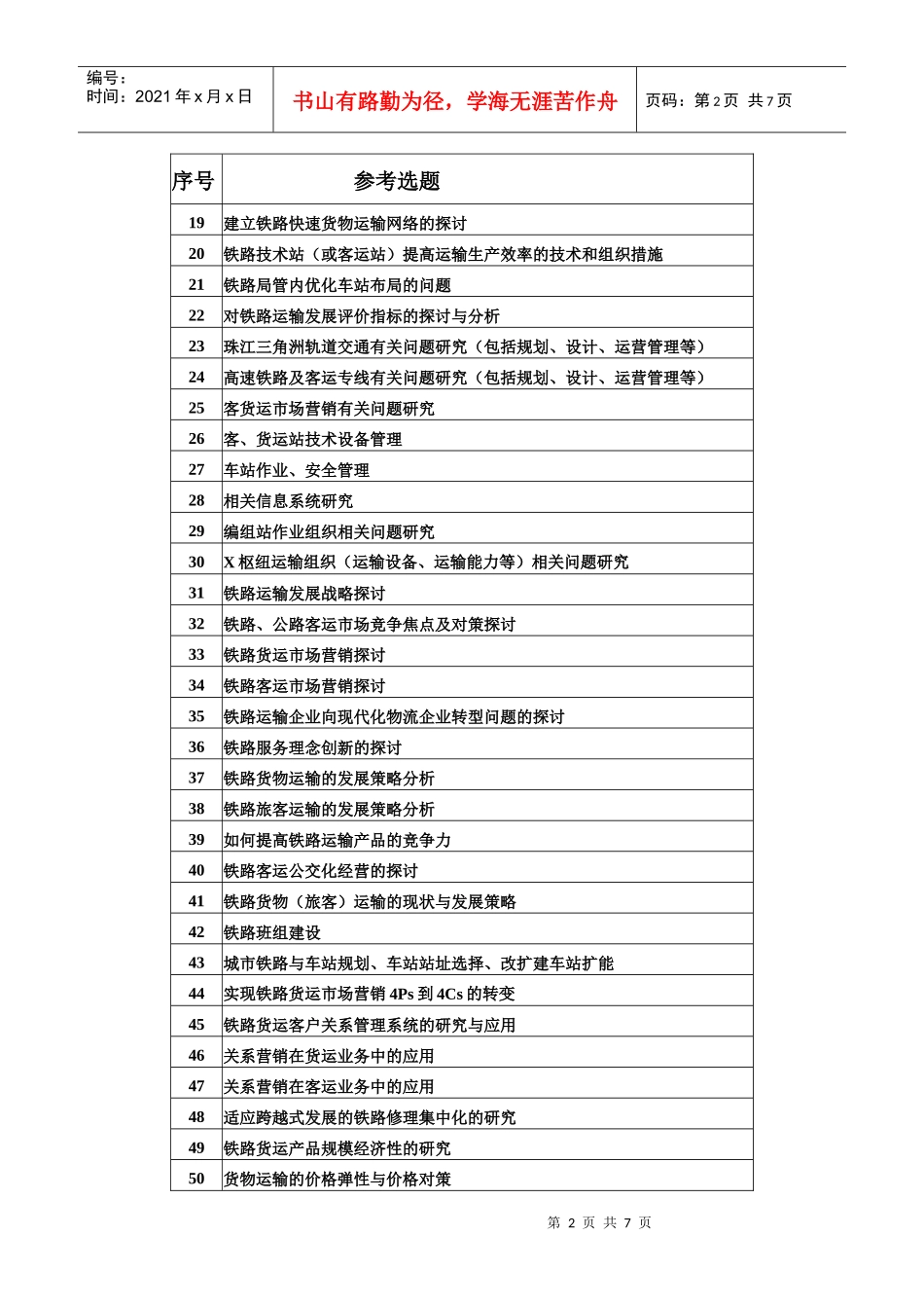 铁路运输管理专升本毕业论文要求_第2页