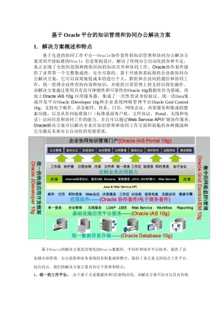 基于Oracle协作套件的知识管理和协同办