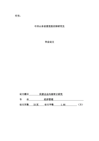 民营企业内部审计