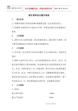 磷矿反浮选操作规程