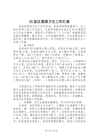 XX县区爱国卫生工作汇报