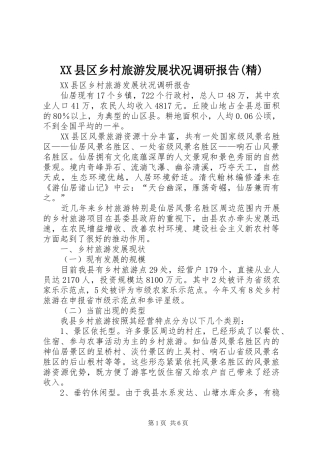 XX县区乡村旅游发展状况调研报告(精)