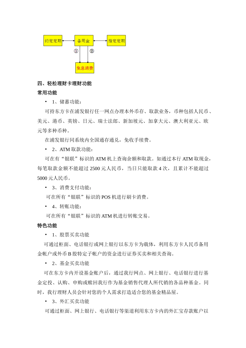 浦发银行轻松理财卡功能特点_第2页