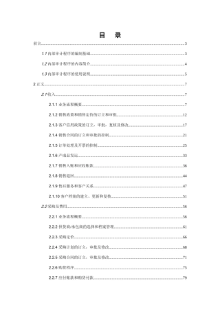 内部控制审计程序(内审)