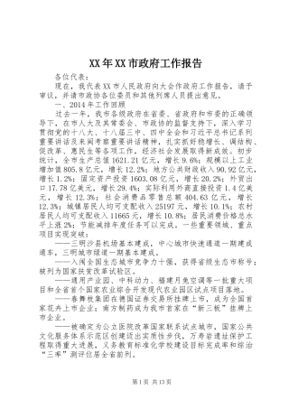 XX年XX市政府工作报告 (62)