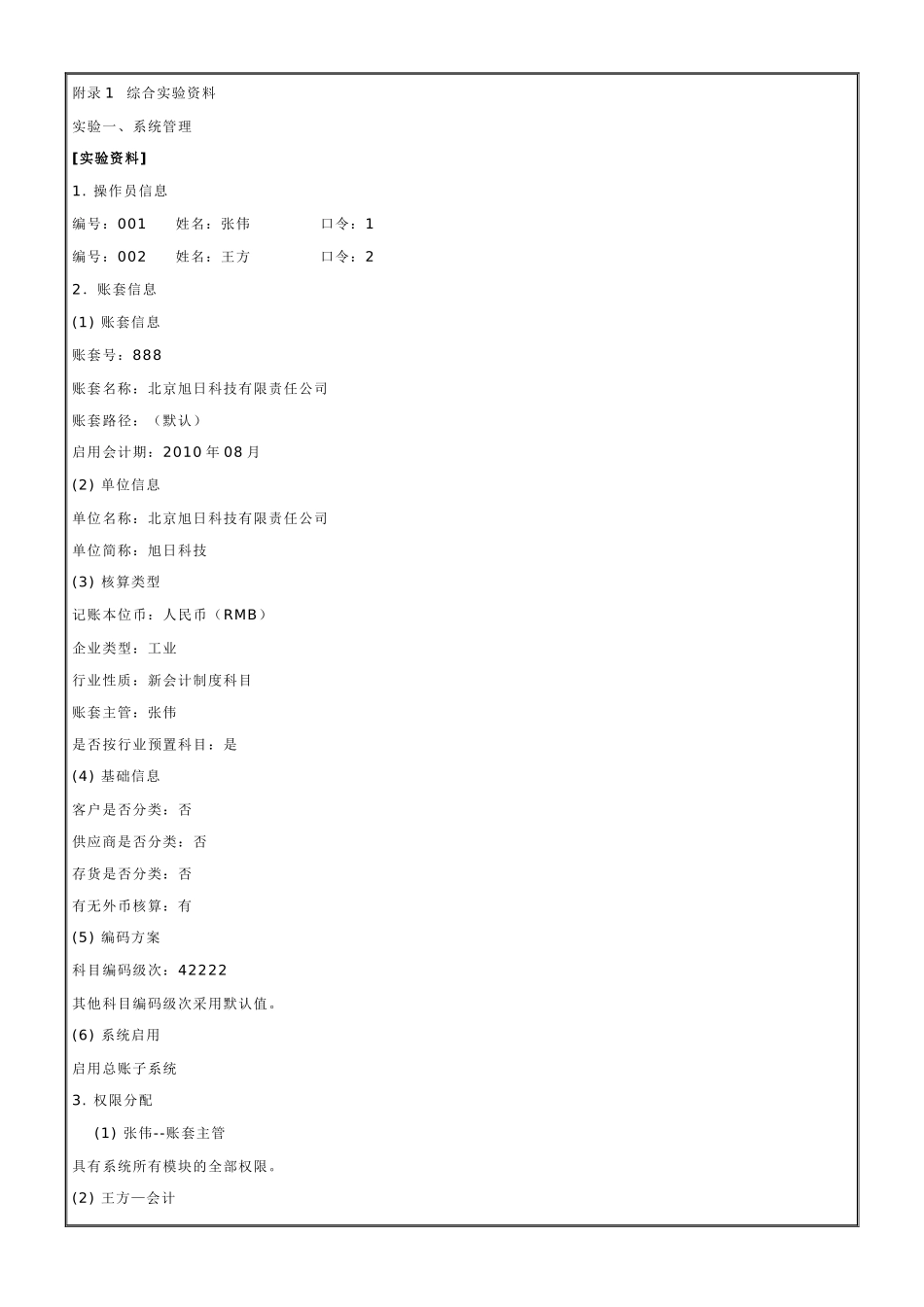 会计模拟帐套_第1页